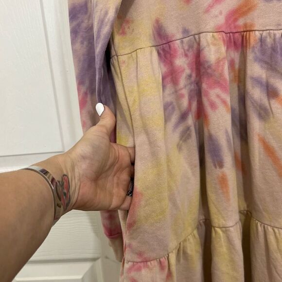 Wild Fable Tie Dye Dress Sweatshirt Mock Neck Long sleeve Pink Purple Small NWT - Picture 11 of 14